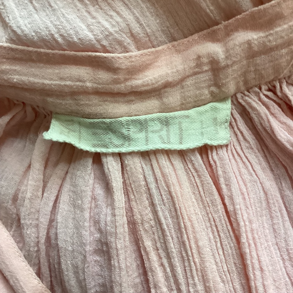 Y2K ESPIRIT WOMANS 11/12  COTTON CRINKLED MIDI SKIRT PEACH LIGHT COLOR - Picture 8 of 9